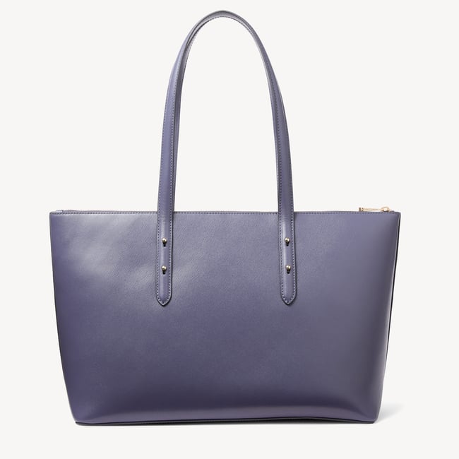 Regent Zipped Tote Dusky Blue Saffiano