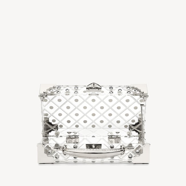 Trinket Box Transparent Acrylic with Silver Crystals
