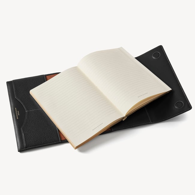 A5 Hudson Deluxe Refillable Journal Black Milled Pebble