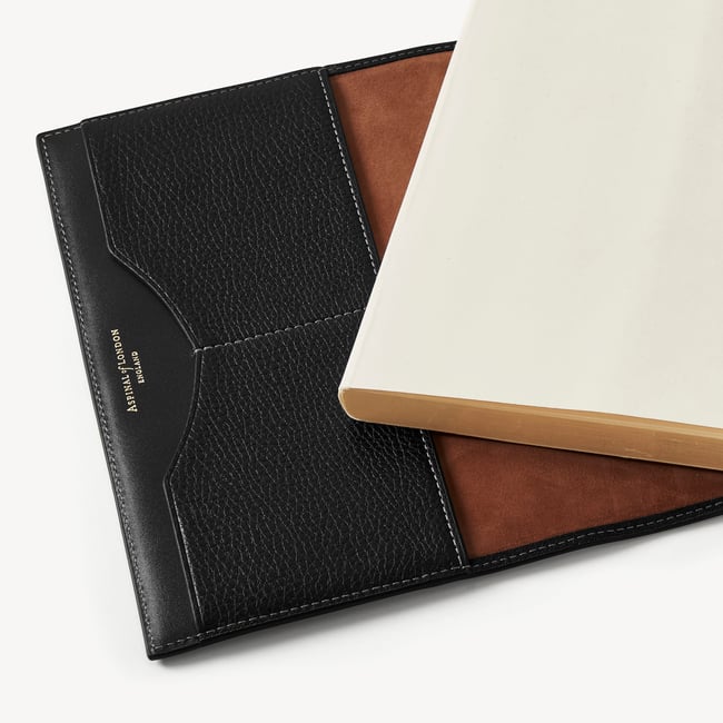 A5 Hudson Deluxe Refillable Journal Black Milled Pebble