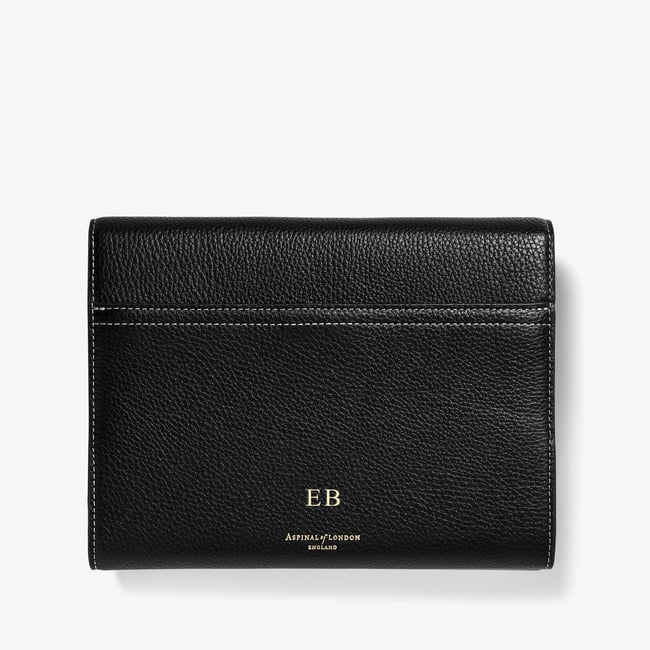 A5 Hudson Deluxe Refillable Journal Black Milled Pebble