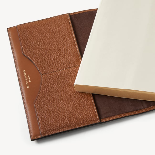 A5 Hudson Deluxe Refillable Journal Tan Milled Pebble