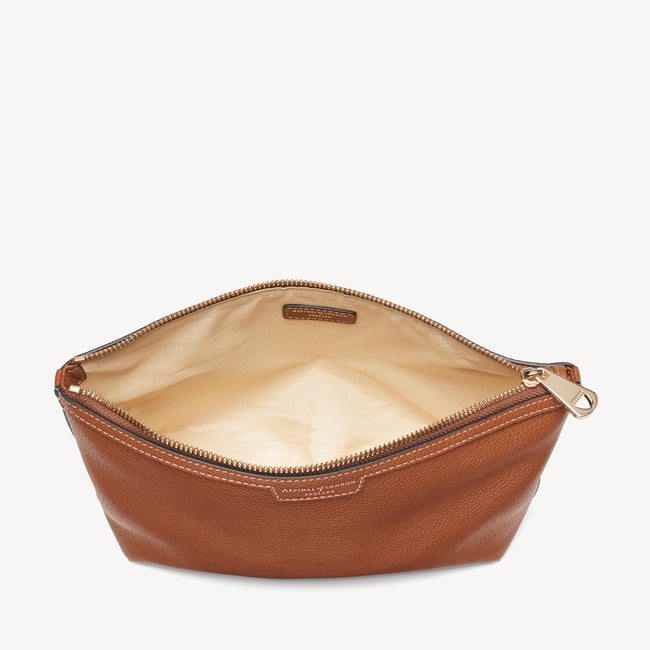 Hudson Large Pouch Tan Milled Pebble