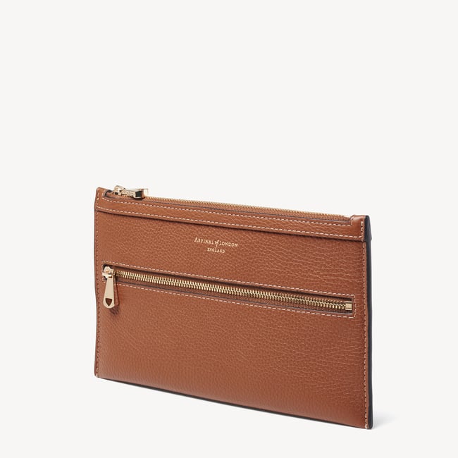 Hudson Travel Pouch Tan Milled Pebble
