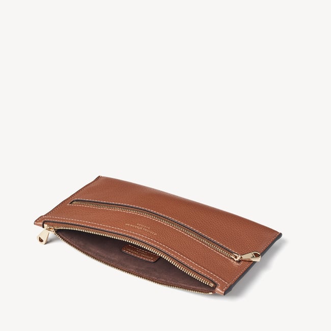 Hudson Travel Pouch Tan Milled Pebble