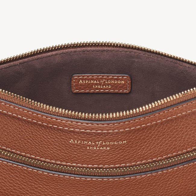 Hudson Travel Pouch Tan Milled Pebble