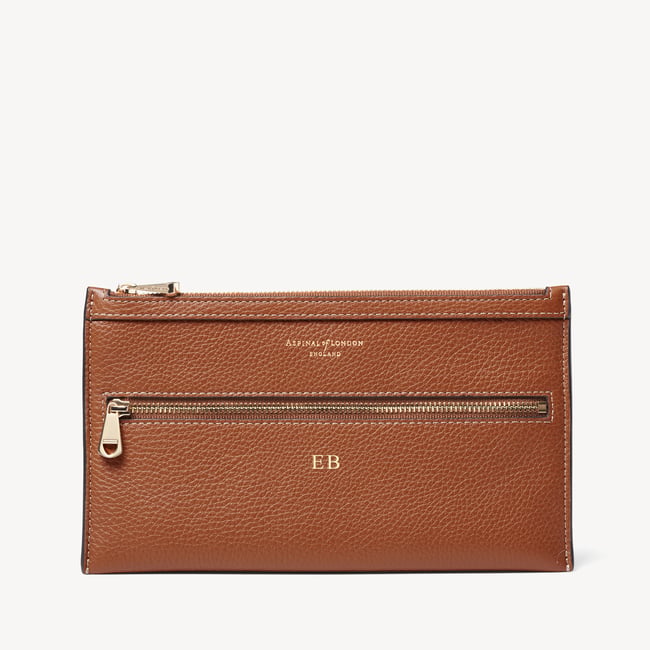 Hudson Travel Pouch Tan Milled Pebble