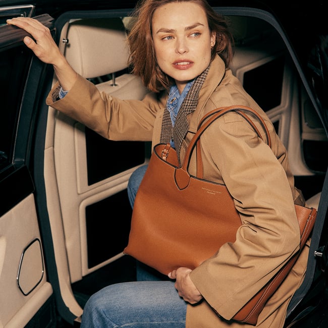 Hudson Tote Tan Milled Pebble