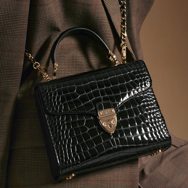 Midi Mayfair® Black Patent Croc
