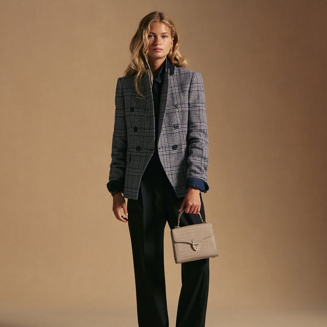 Midi Mayfair® Soft Taupe Patent Croc