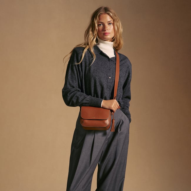 Ella Crossbody Tan Milled Pebble