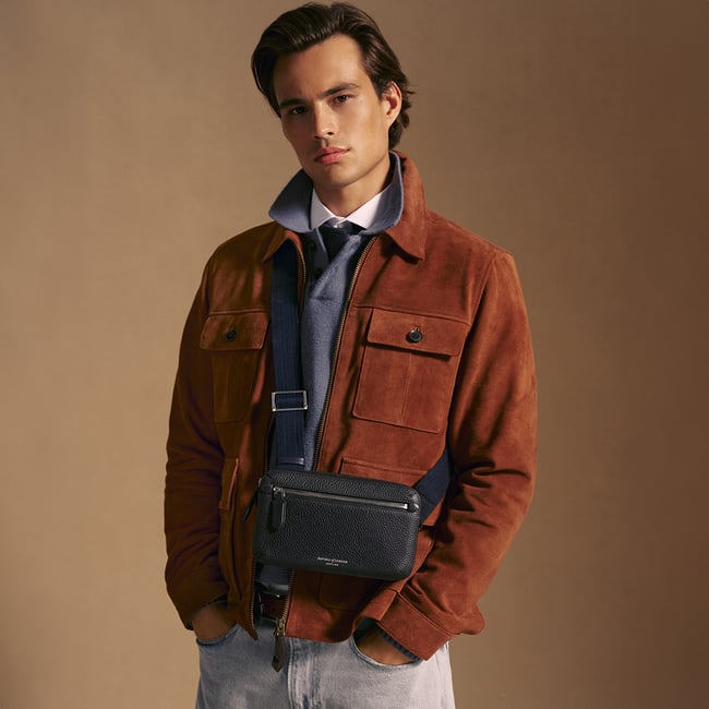 Reporter Compact Crossbody Dark Navy Pebble