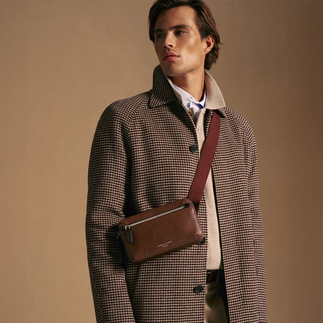 Reporter Compact Crossbody Tobacco Pebble