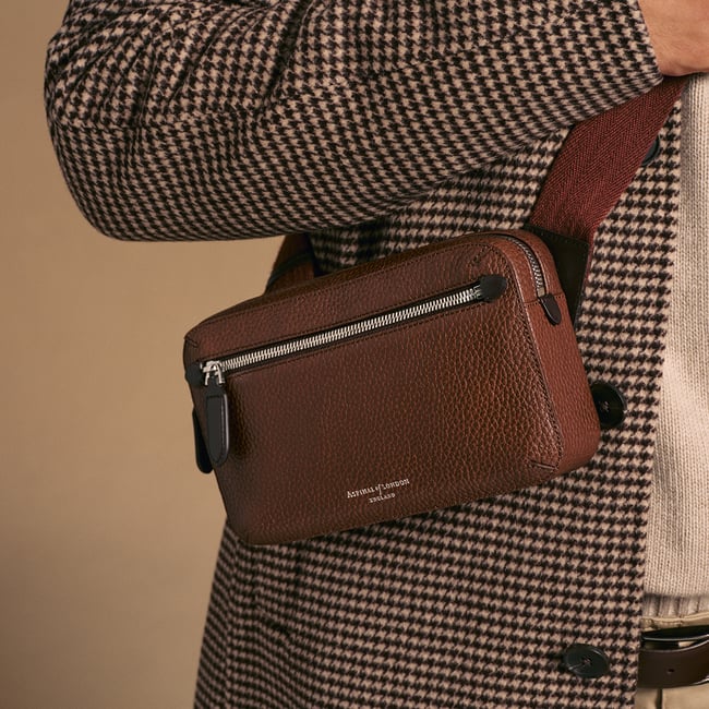 Reporter Compact Crossbody Tobacco Pebble