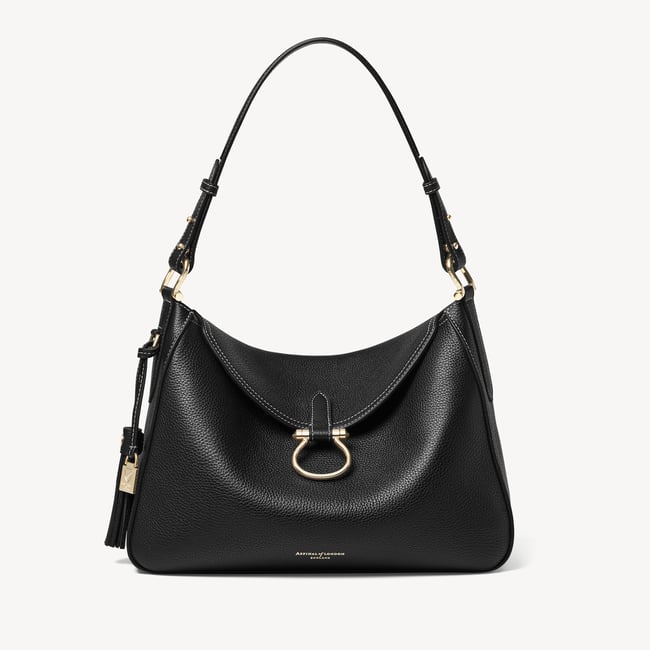 Bella Hobo Black Milled Pebble
