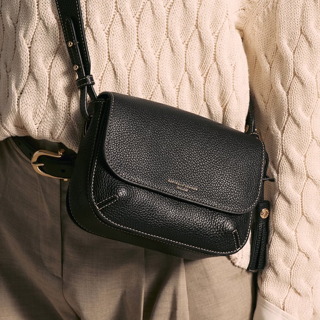 Ella Crossbody Black Milled Pebble