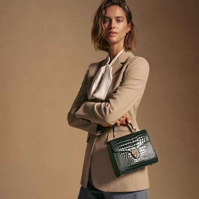 Midi Mayfair® Evergreen Patent Croc