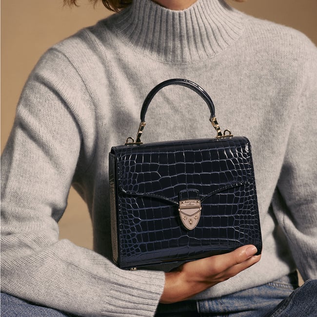 Midi Mayfair® Midnight Blue Patent Croc
