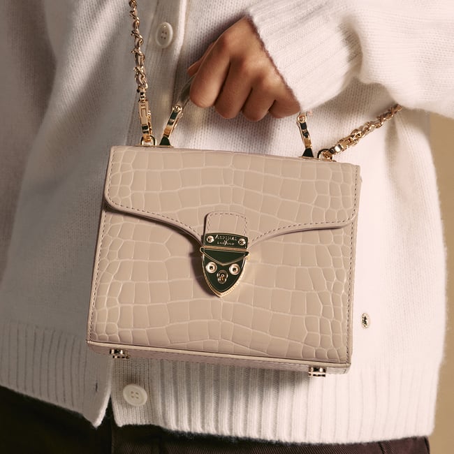 Mini Mayfair® Soft Taupe Patent Croc