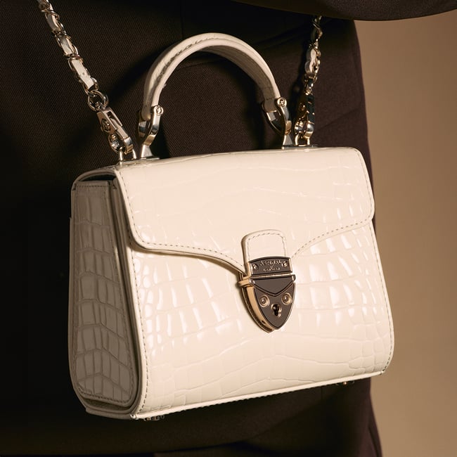 Mini Mayfair® Ivory Patent Croc