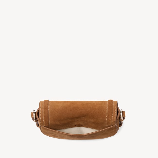 Small Stella Satchel Crossbody Cognac Suede