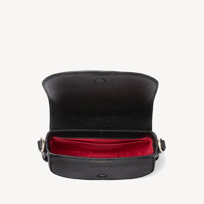Small Stella Satchel Crossbody Black Pebble
