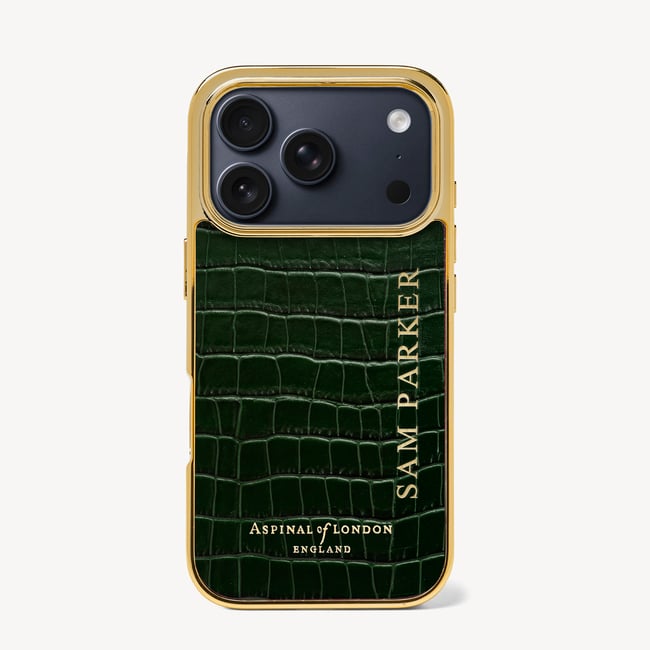 iPhone 18 Pro Case Deep Shine Evergreen Croc
