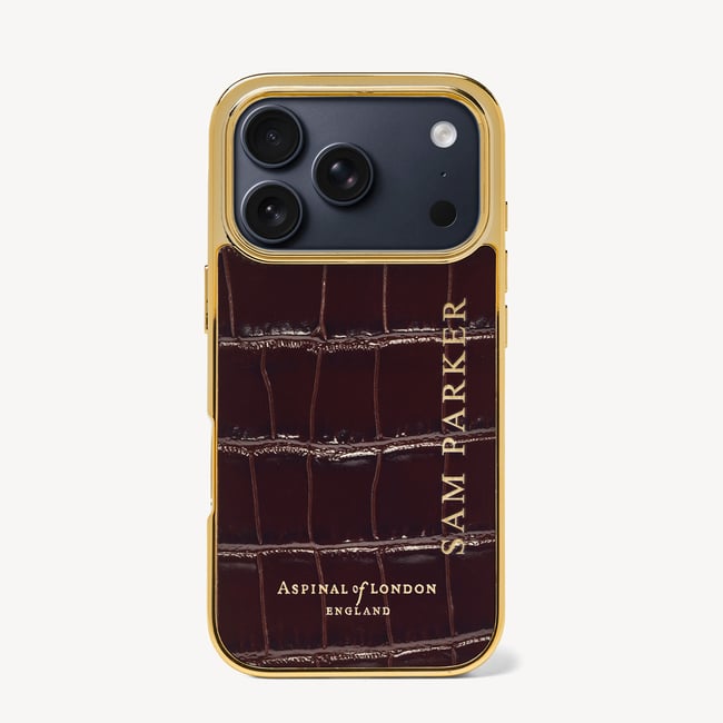 iPhone 18 Pro Case Deep Shine Amazon Brown Croc