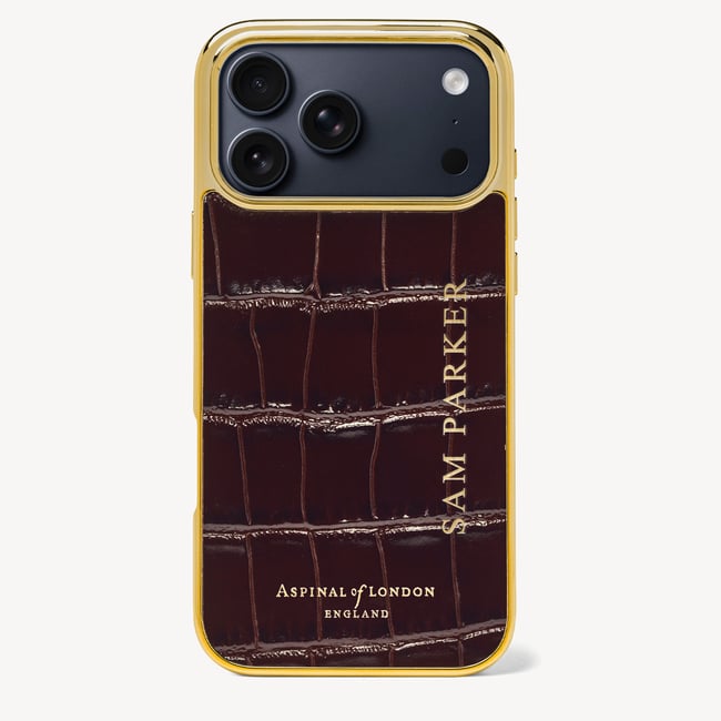 iPhone 18 Pro Max Case Deep Shine Amazon Brown Croc