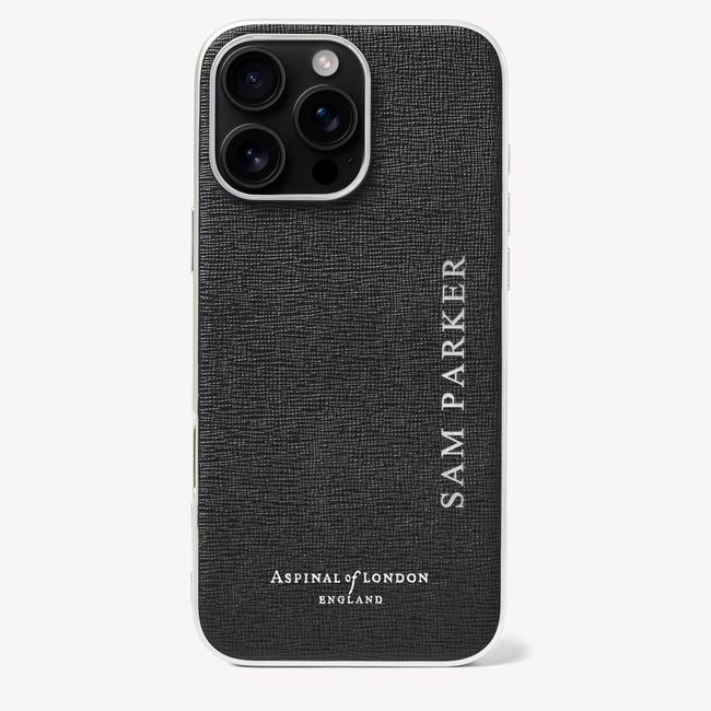 iPhone 16 Pro Max Case Black Saffiano