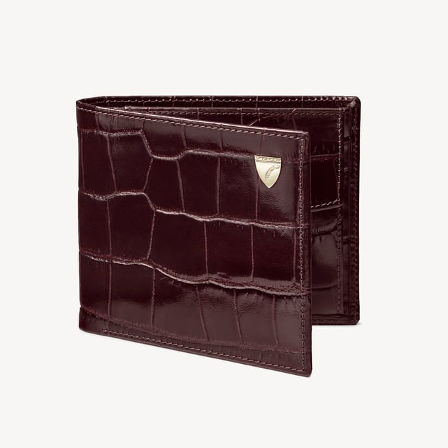 Billfold Coin Wallet Deep Shine Amazon Brown Croc