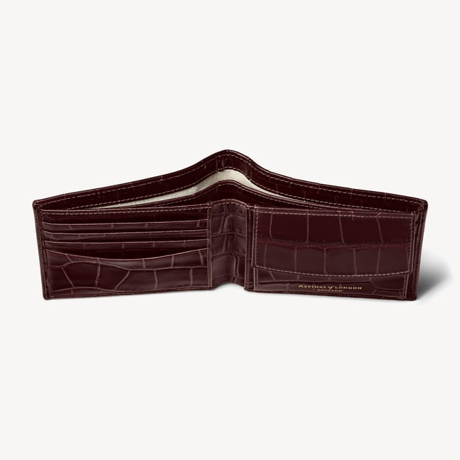 Billfold Coin Wallet Deep Shine Amazon Brown Croc