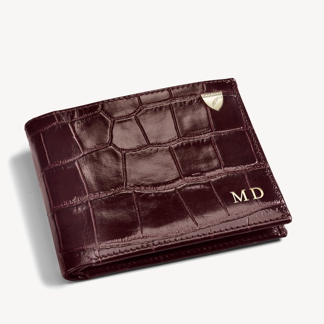 Billfold Coin Wallet Deep Shine Amazon Brown Croc