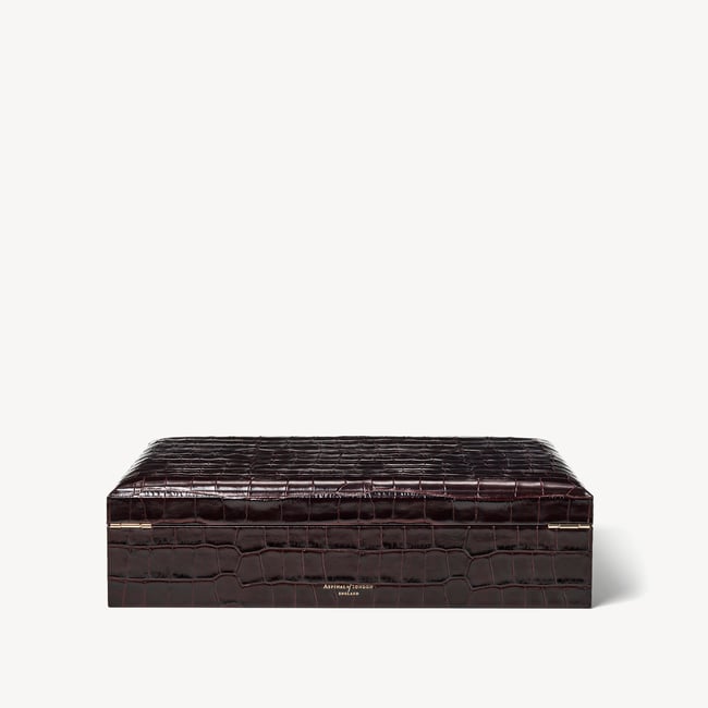 Glasses Case Deep Shine Amazon Brown Croc