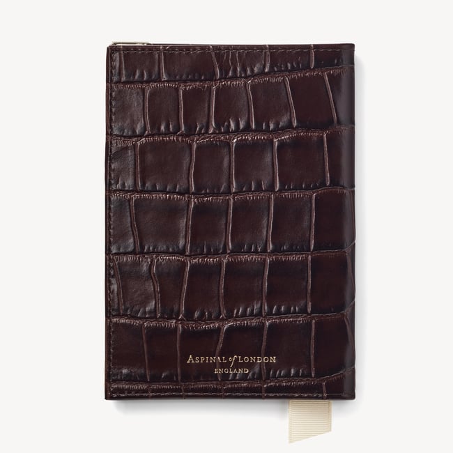 Passport Cover Deep Shine Amazon Brown Croc