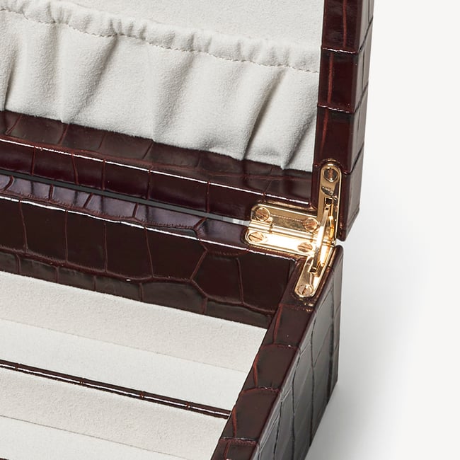 Savoy Jewellery Box Deep Shine Amazon Brown Croc