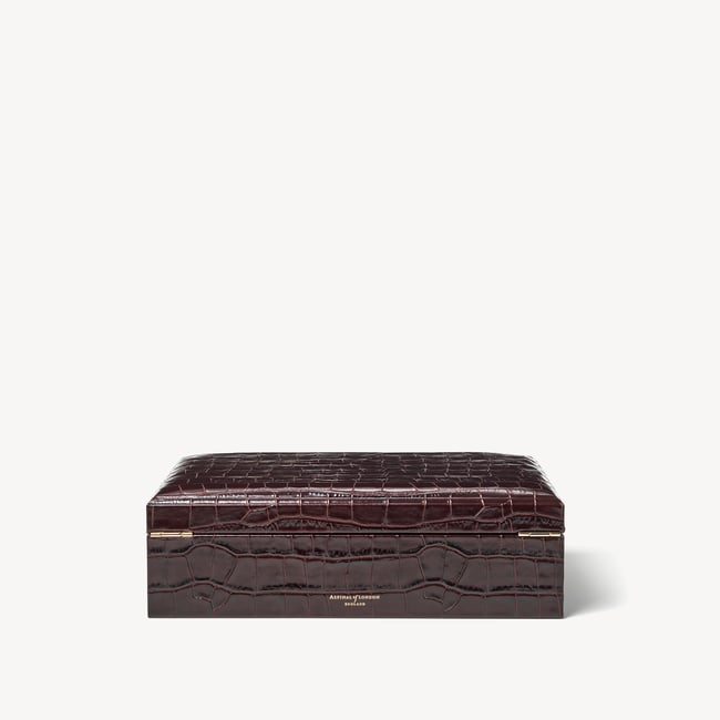 Savoy Jewellery Box Deep Shine Amazon Brown Croc