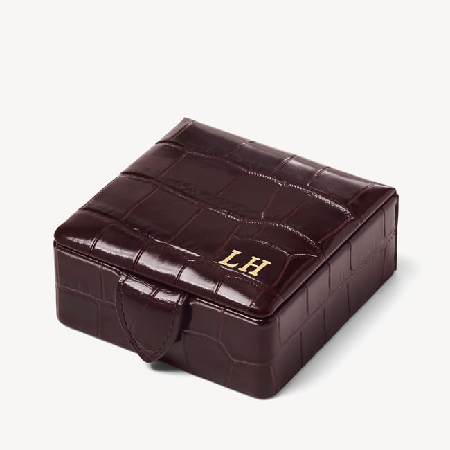 Stud Box Deep Shine Amazon Brown Croc