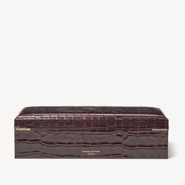 Five Piece Watch Box Deep Shine Amazon Brown Croc