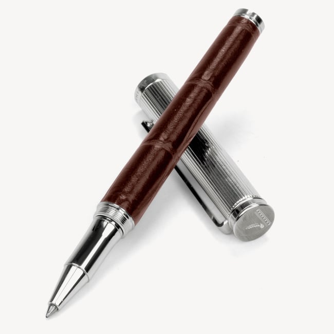 2027 A5 Week to View Diary & Pen Set Deep Shine Amazon Brown Croc