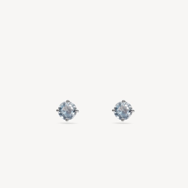 Floating Aquamarine Solitaire Stud Earrings 0.95ct Aquamarine