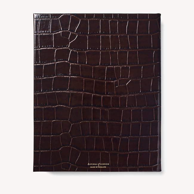 2027 A4 Week to View Diary & Pen Set Deep Shine Amazon Brown Croc