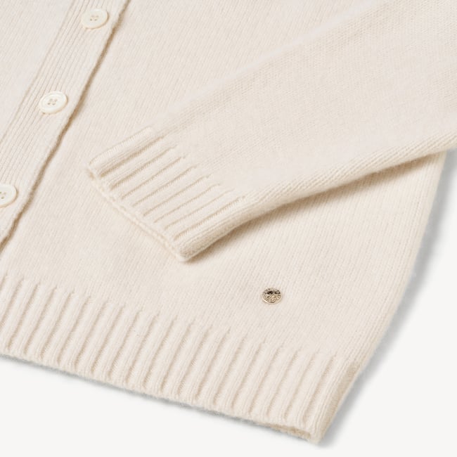 V-Neck Cashmere Cardigan Chalk