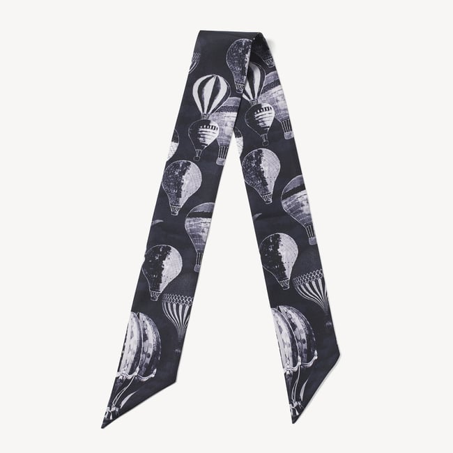 Skinny Silk Scarf Monochrome Pure Silk
