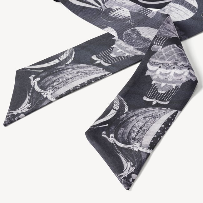 Skinny Silk Scarf Monochrome Pure Silk