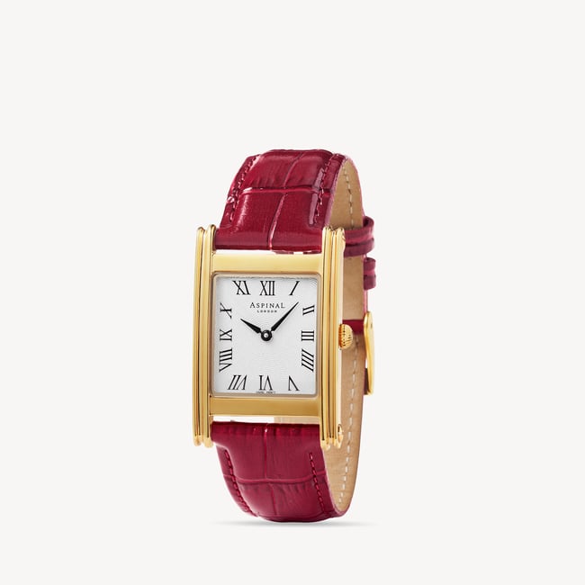 Mayfair® Classic Watch 23ct Gold Plated - Deep Shine Cherry Ombre Croc