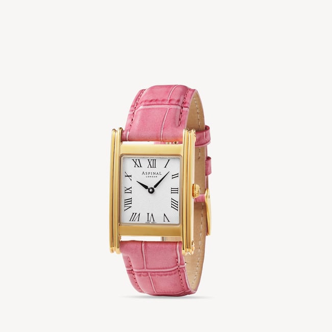 Mayfair® Classic Watch 23ct Gold Plated - Deep Shine Pink Croc