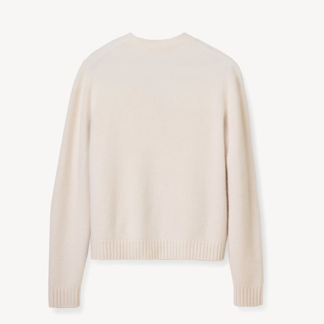 V-Neck Cashmere Cardigan Chalk