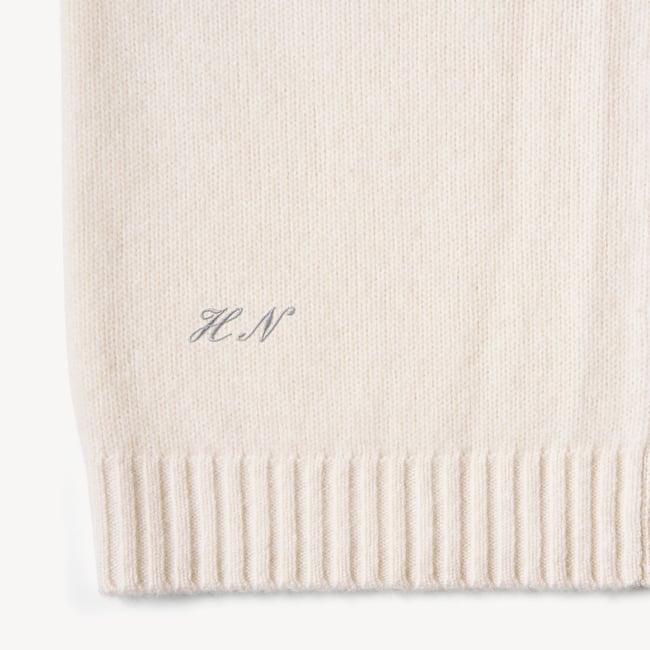 V-Neck Cashmere Cardigan Chalk