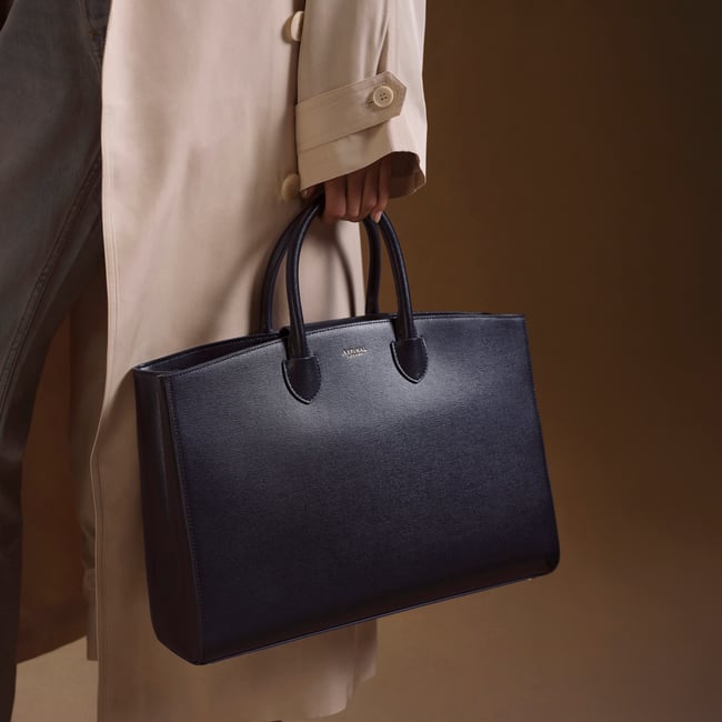 Madison Tote  Navy Saffiano